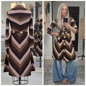 Vintage 70's Chevron Dress Coat